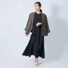 美品　ROPE ロペ セパレート風パフスリーブフレアーワンピース