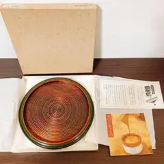 讃岐漆器 トレー 菓子器 丸型 21cm 天然木うるし塗装 独楽塗 伝統工芸品