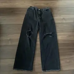 SHIEN ダメージデニム　ブラック　teen 10-11y 140cm