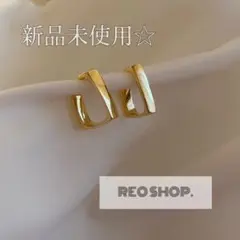 スクエアピアス☆四角☆ゴールドピアス☆フープ☆シンプル☆韓国