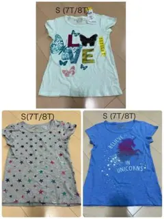 H&M Tシャツ3枚セット S (7T/8T)