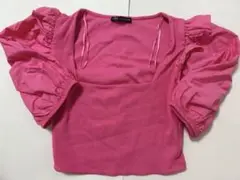 ZARA ピンク バルーン袖 半袖トップス