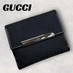 【良品】GUCCI グッチ GGキャンバス コンパクト 折り財布 ミニ財布