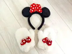 ディズニーリゾート　ミニー　カチューシャ　手袋　キッズ　子供用