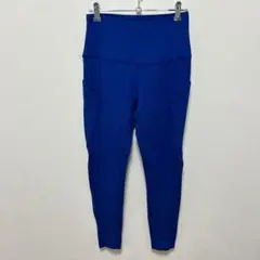 青色 ヨガパンツ ポケット付き 【S】
