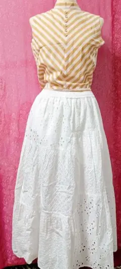 niko and... コットン　ギャザー　ロングスカート　 Lサイズ
