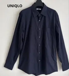 UNIQLO ネイビー 長袖シャツ 胸ポケット付きメンズLサイズ