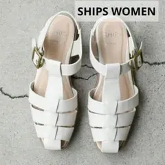 SHIPS WOMEN スリムグルカサンダル　ホワイト25.5cm