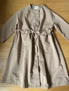 koe ベージュ ロングコート ウエストリボン付き