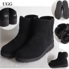 UGG アグ クリスティン スエード ムートンブーツ ヒール 黒 23cm