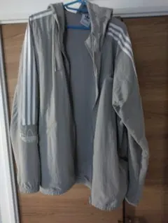 adidas フード付きナイロンジャケット 2XO グレー
