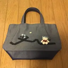 ファミリア ミニデニムバッグ リボン お花