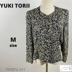 美品 YUKI TORII ユキトリイ ノーカラーブラウス トップス レトロ M