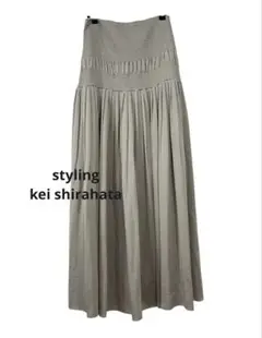 ケイシラハタstyling/ kei shirahataサテンプリーツスカート