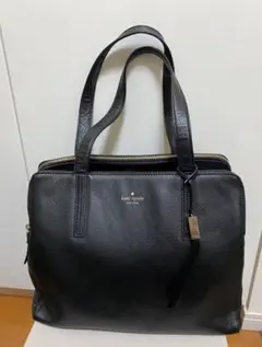 【美品】ケイトスペード 黒レザートートバッグ