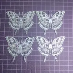 蝶の切り絵4枚セット ミントグリーン