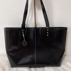 大容量　トートバッグ レザー ブラック A4可 メンズ　1piu1uguale3