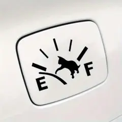 燃料タンクキャップ　猫　車ステッカー　シール(黒色)