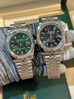 ROLEX 自動巻き腕時計 緑 黒