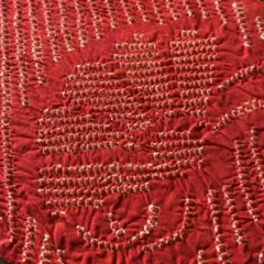 ✿ 正絹 ✿ 絞り ✿ 帯揚げ ✿ 鹿の子 ✿ 赤色 小物作品用 古布 はぎれ