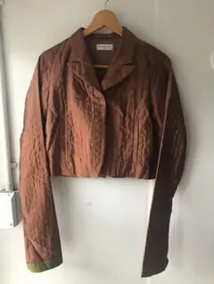 DRIES VAN NOTEN ショート丈1ボタンジャケット 茶 34