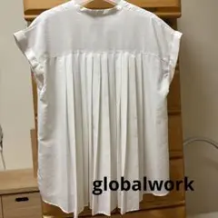 globalworkバックプリーツブラウスホワイト