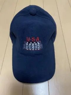 J.PRESS ネイビー フリースキャップ U.S.A.刺繍