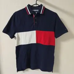 ブロックカラー ポロシャツ ネイビー