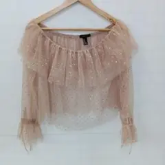 8.30◎S616P◎フォーエバー21◎カットソー◎チュール◎ドット◎M