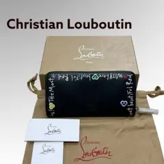 箱保存袋タグ付 クリスチャンルブタン メッセージプリント レザー 長財布