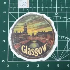 防水ステッカー｜夕暮れのグラスゴーを描いたヴィンテージ風デザイン