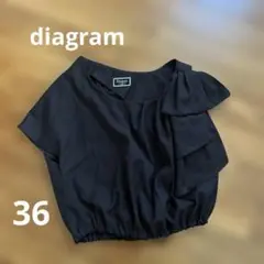 Diagram ブラック 半袖 トップス　日本製