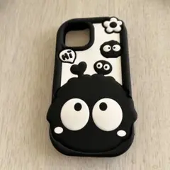 キャラクター付きiPhone14ケース 黒白