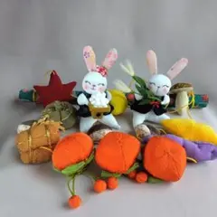 ちりめん細工[吊るし飾り*お月見うさぎ]秋飾り