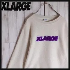 【限定コラボ】X-LARGEchampionセンターロゴパイルパープルスウェット