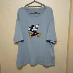 ミッキーマウス　さがら刺繍 Tシャツ