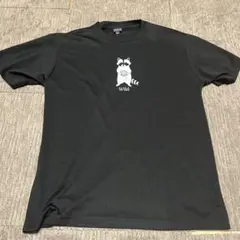 アライグマ、バスケ　プリント ブラック Tシャツ XL