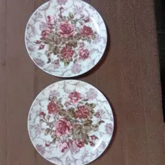 L'EST ROSE バラの花柄皿 2枚セット