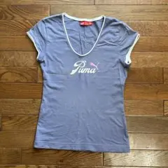 Puma 薄紫 Vネック Tシャツ