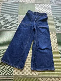 GU ワイドデニムパンツ ダークブルー