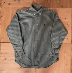 Ralph Lauren ラルフXL ストライプ 長袖シャツ 古着 90s