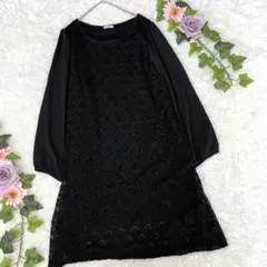 【persodea】ワンピース レース 長袖 体型カバー シンプル ゆったり