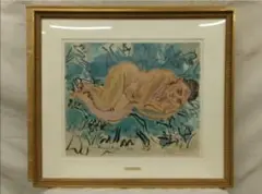 通販 クリスマスセール2025: 特集 ラウル・デュフィ「裸婦」額縁寸64×72cm エスタンプリトグラフ額装 額縁