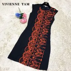 【美品】ヴィヴィアンタム ノースリーブ ロングワンピース 刺繍 パワーネット