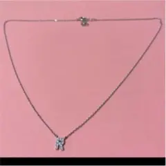 新品未使用10Kネックレス　+白ダイヤ　刻印あり