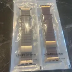 スマートウォッチベルト マグネット式２本新品未使用品ピンク&ベージュ