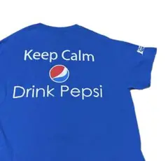 00s Pepsi Keep Calm Drink Pepsi Tシャツ ブルー