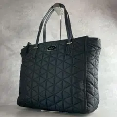 美品✨A4可 ケイトスペード トートバッグ ナイロン×レザー 本革 肩掛け 黒