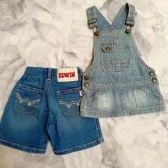 【美品】Wrangler デニムジャンバースカート&Edwin デニムパンツ