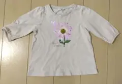 any FAM　花柄スパンコールTシャツ　カットソー 120cm　五分袖